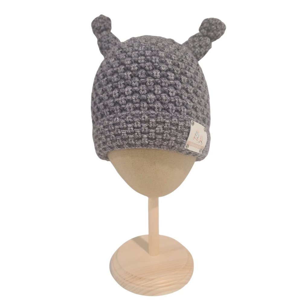 Luna Knit Beanie Hat, Grey